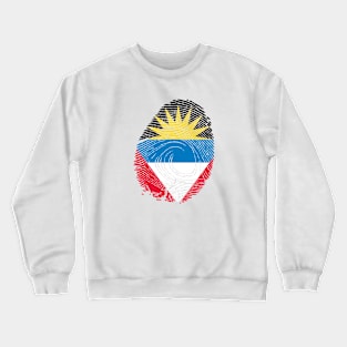 Flag of antigua barbuda in fingerprint Crewneck Sweatshirt